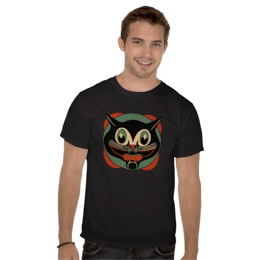 1930s art deco halloween black cat t shirts2